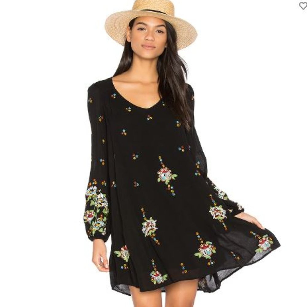 Free People Embroidered Mini Dress